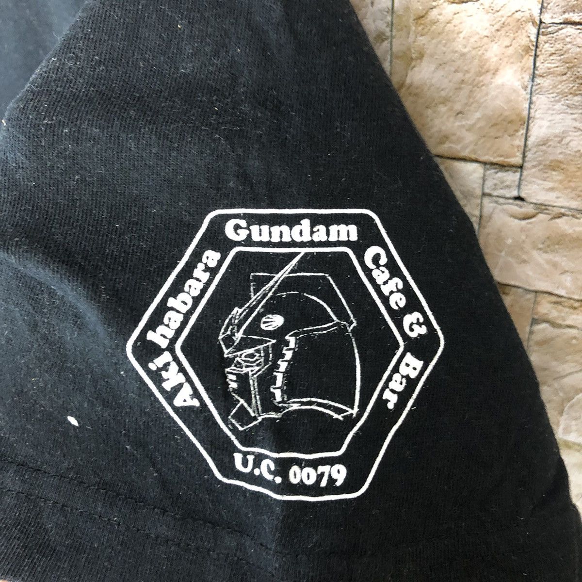 Japanese Brand Ripped distressed Bandai Gundam Cafe Black Tshirt #A493 Size US M / EU 48-50 / 2 - 10 Thumbnail