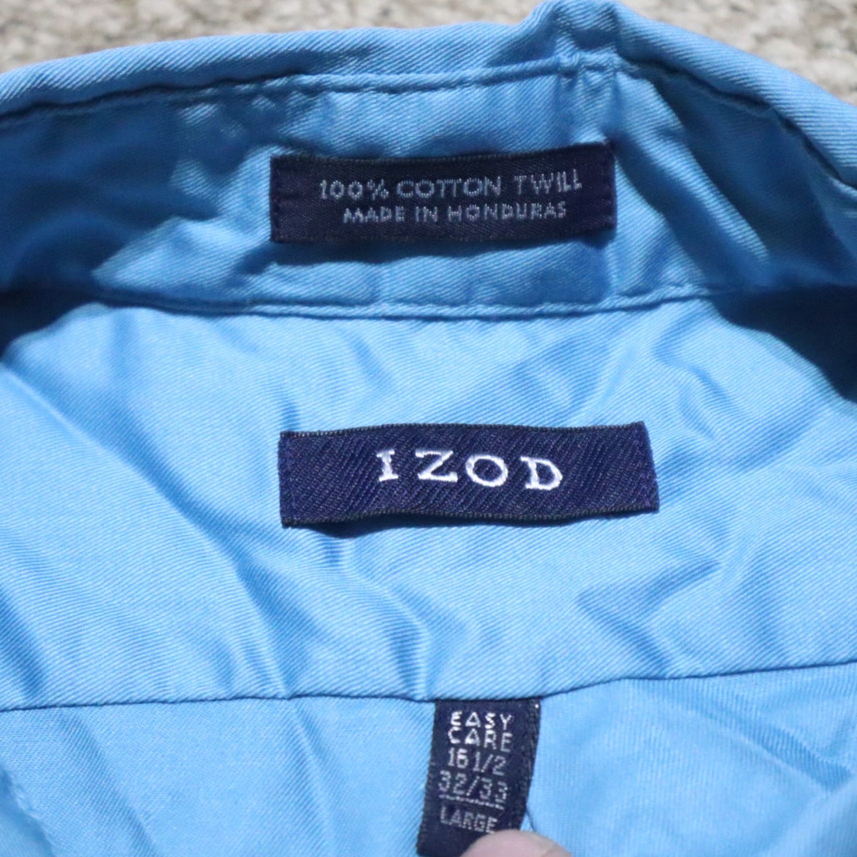 Izod IZOD Shirt Button-Down Long Sleeve Blue 16.5 32/33 Men Size Adult Button Up Mens Size US L / EU 52-54 / 3 - 3 Thumbnail