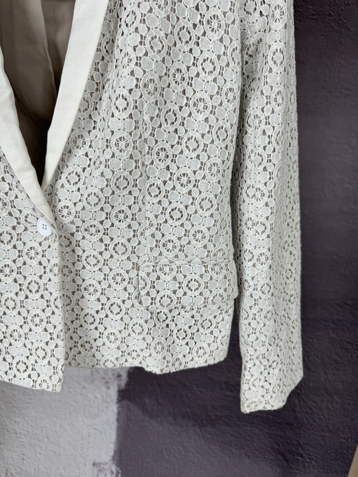 Marc by Marc Jacobs Marc By Marc Jacobs Womens Lace Notch Collar Blazer White 4 Size S / US 4 / IT 40 - 5 Thumbnail