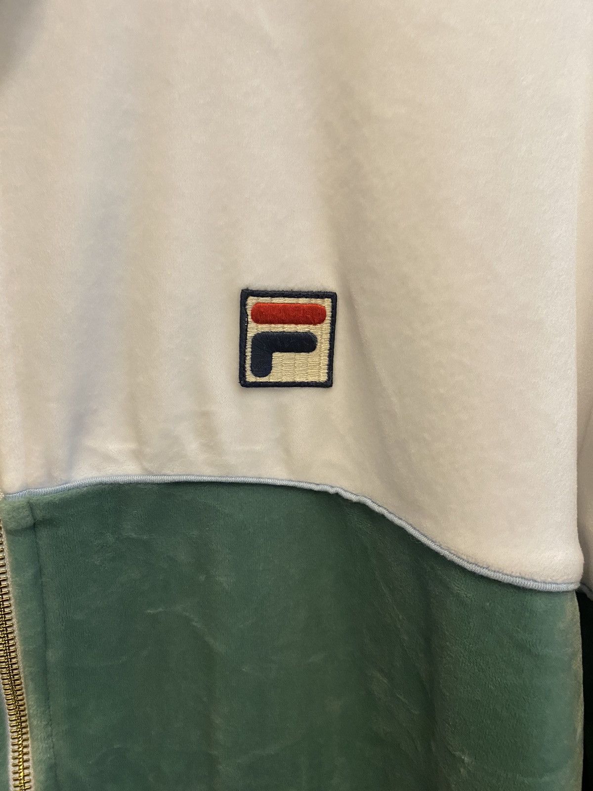 Fila Fila white and green velvet zip up Size US L / EU 52-54 / 3 - 4 Thumbnail