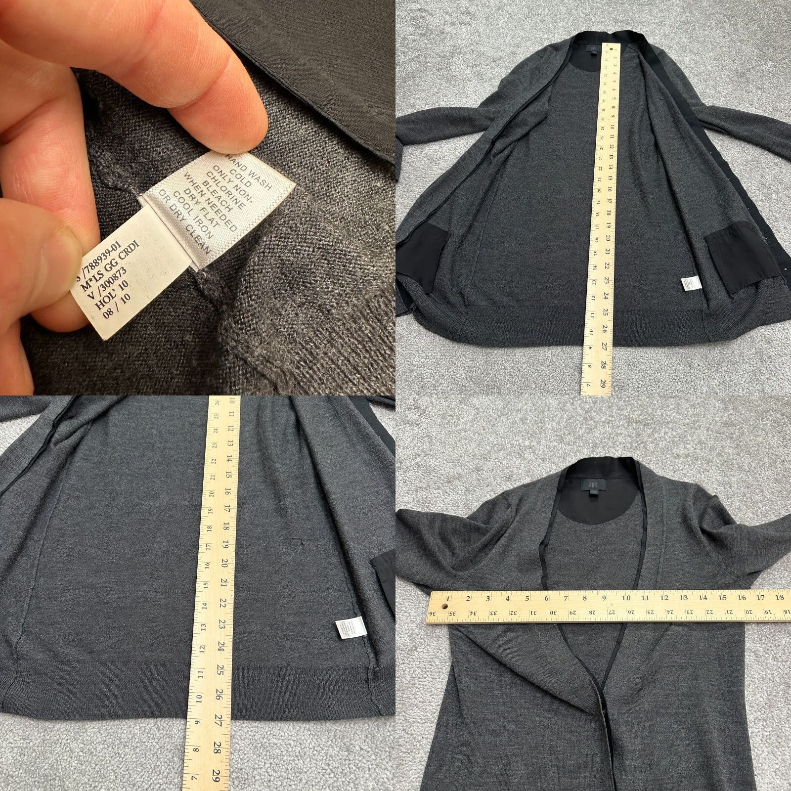 Banana Republic Banana Republic Cardigan Sweater Womens XS Dark Gray Solid Wool Knit Casual Classic Size XS / US 0-2 / IT 36-38 - 8 Thumbnail