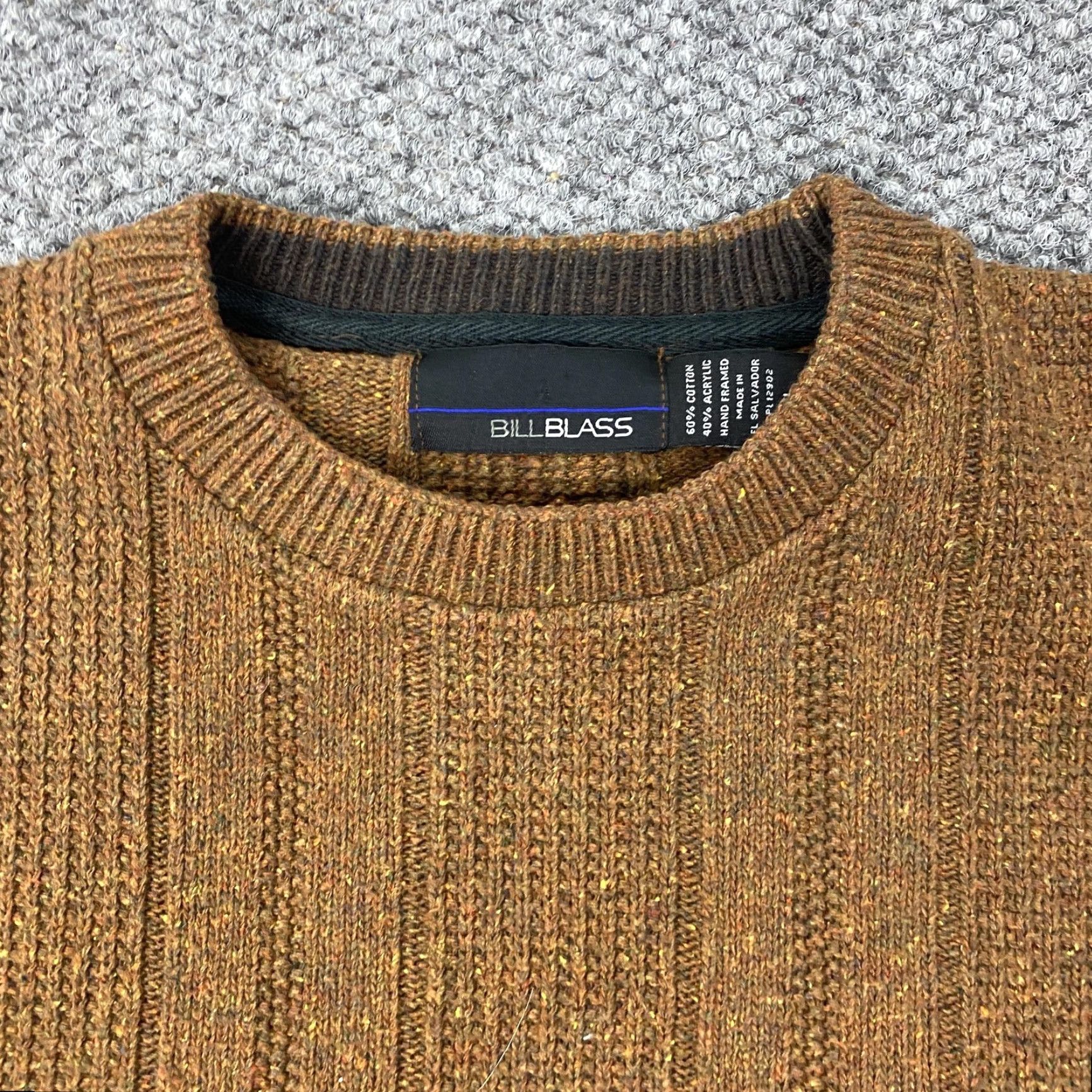 Bill Blass Bill Blass Sweater Mens XL Brown Ribbed Knit Crewneck Pullover Cotton Blend Size US XL / EU 56 / 4 - 2 Thumbnail