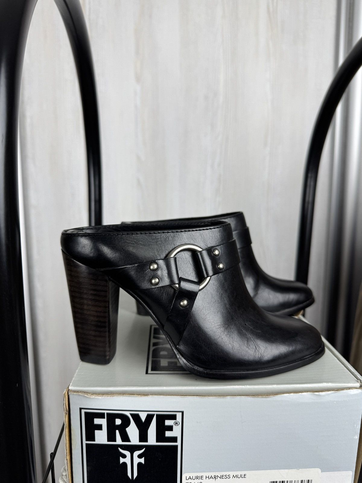 Frye Frye Laurie HarnessBlack leather Mules boots size 6 w box Size US 6 / IT 36 - 4 Thumbnail
