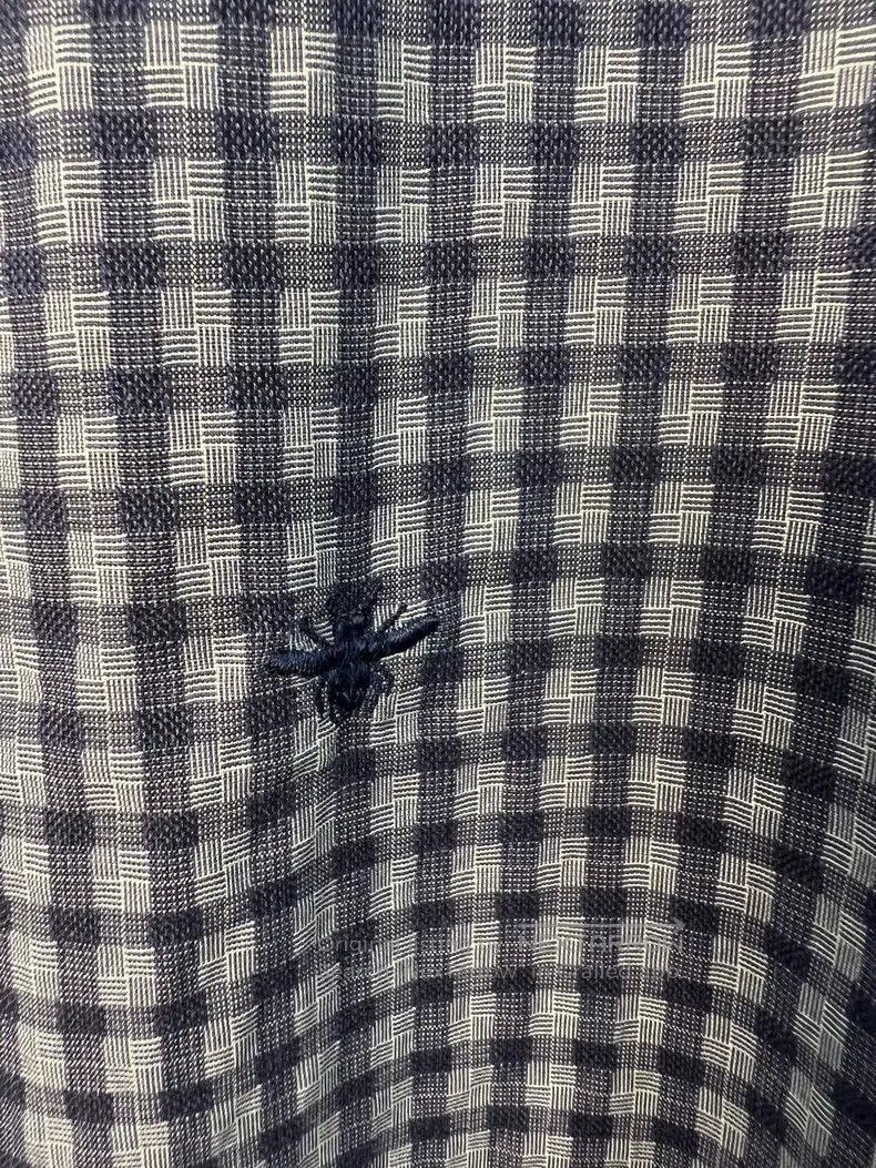 Dior Dior Size 39 Plaid little bee embroidered short-sleeved pla Size US XXS / EU 40 - 3 Thumbnail
