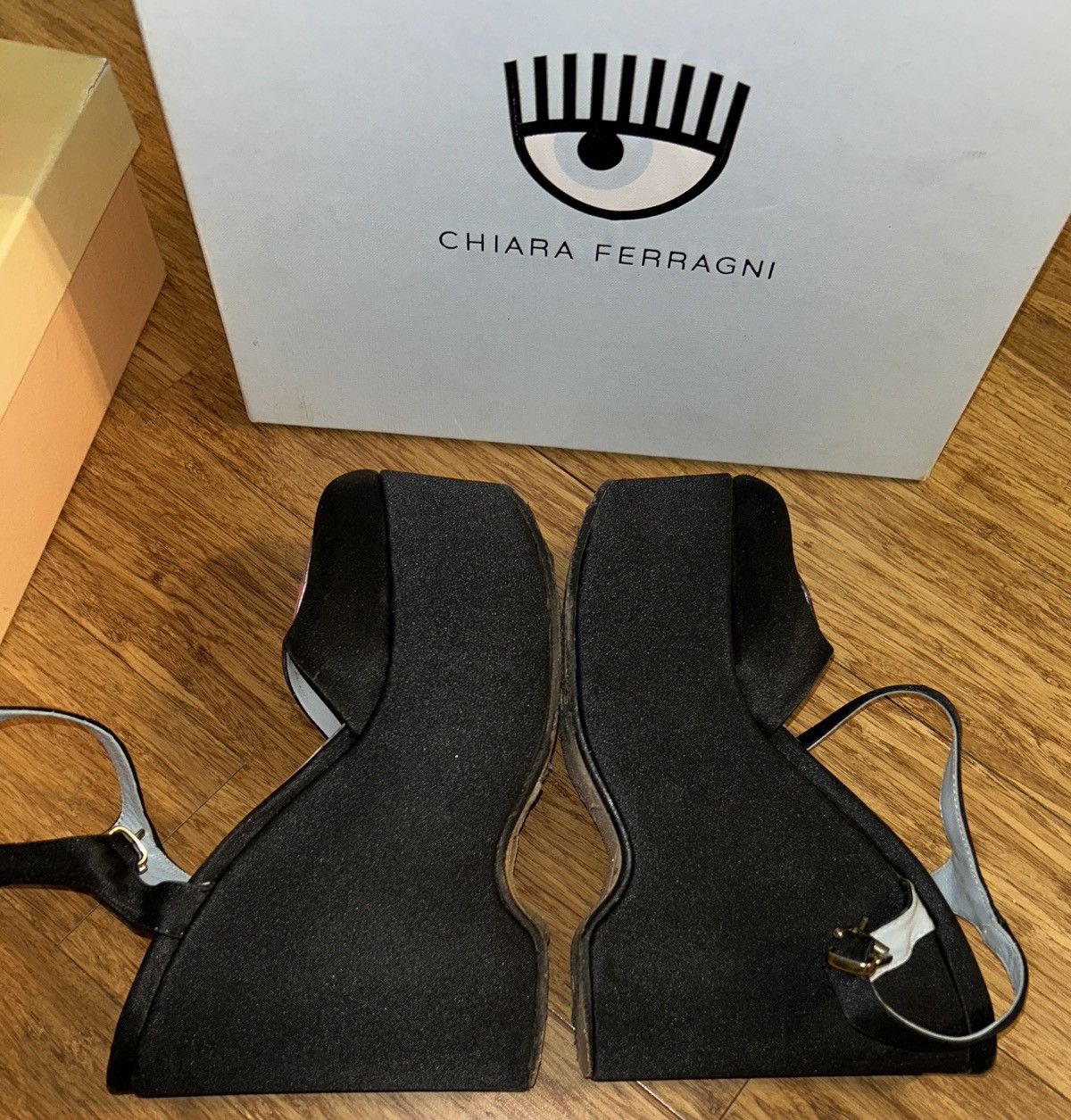 Chiara Ferragni Chiara Ferragni Black Satin Platforms Size US 9 / IT 39 - 5 Thumbnail