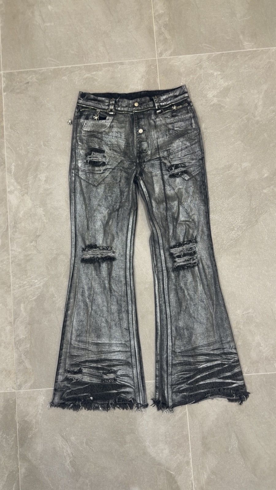 Other ETHEREAL EXIST “CHROMERY” FLARED JEANS Size US 30 / EU 46 - 1 Thumbnail