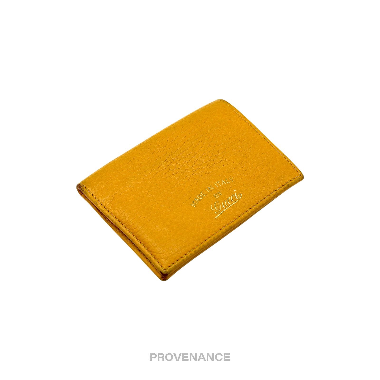 Gucci 🔴 Gucci MII Pocket Organizer Wallet- Yellow Tumbled Leather Size ONE SIZE - 4 Thumbnail