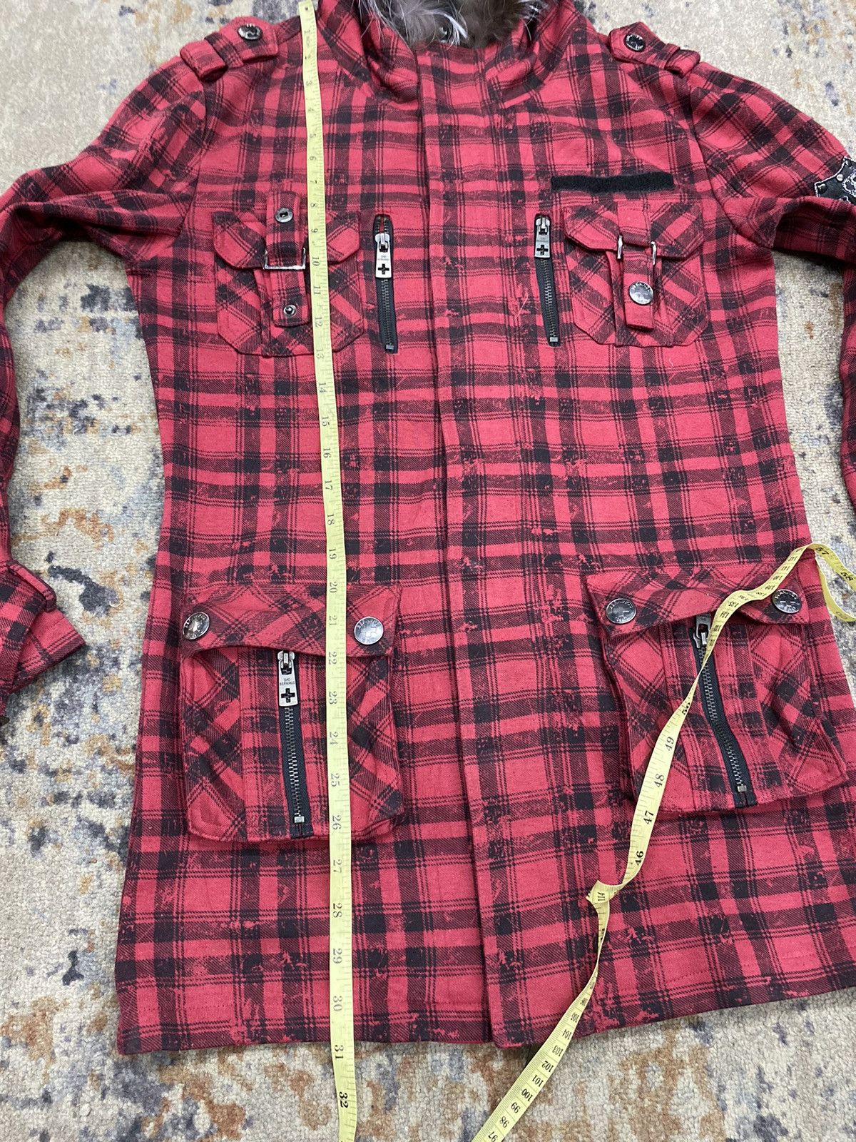 Hysteric Glamour × If Six Was Nine × Japanese Brand Red tartan Fur hoodie bernings sho japanese gothic vkei Size US L / EU 52-54 / 3 - 13 Thumbnail