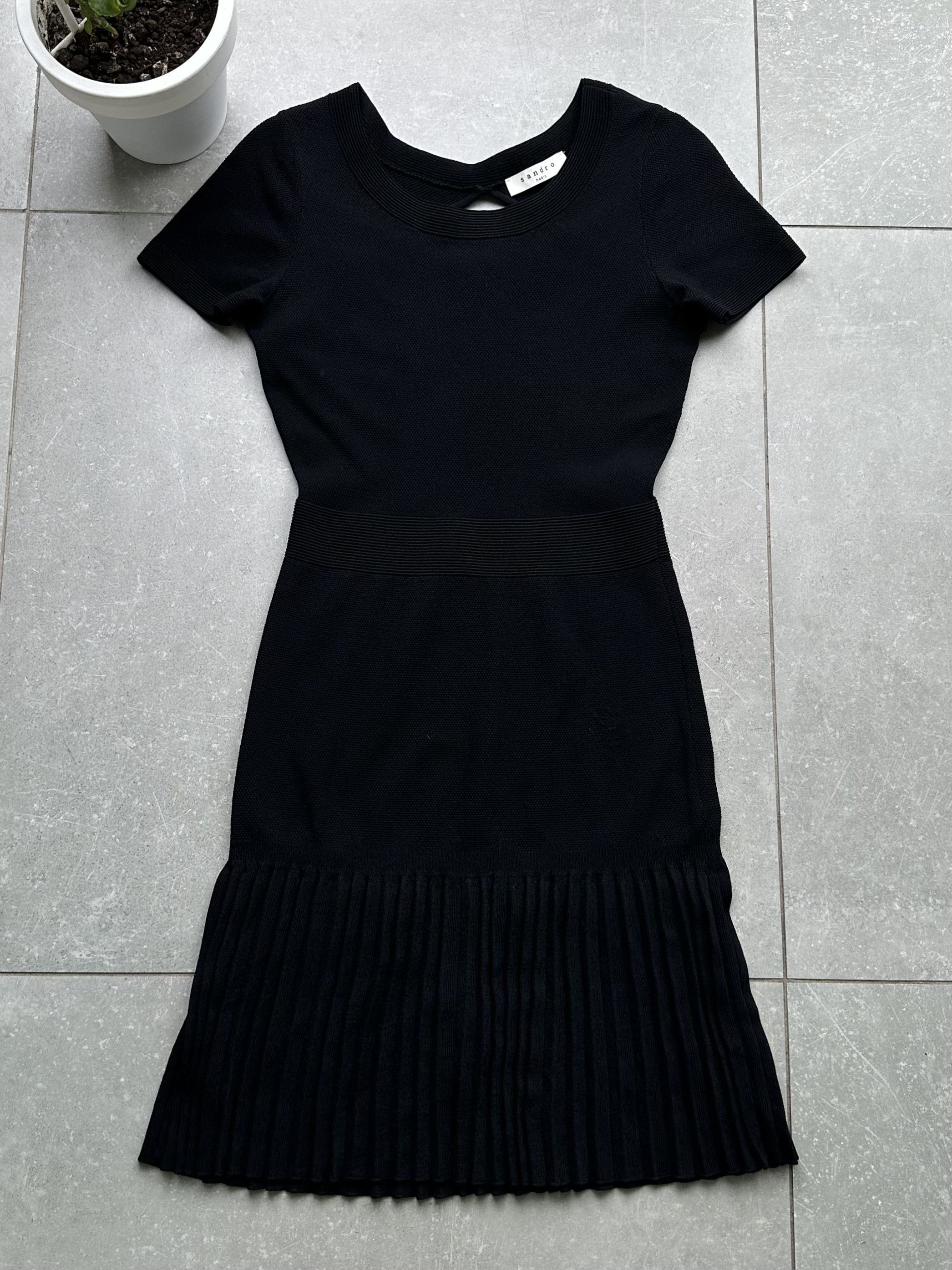 image of Sandro Flare Dress in Black, Women's (Size XS)