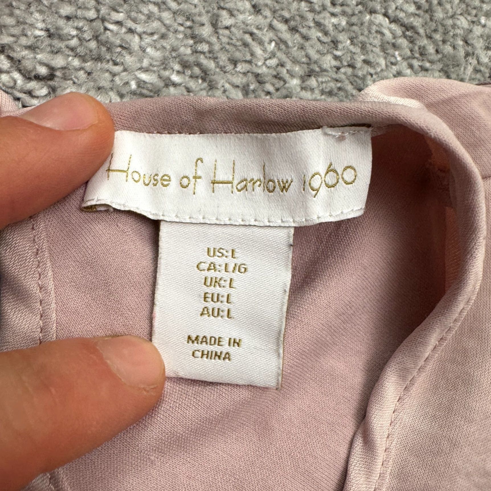House Of Harlow 1960 Satin Halter Midi Slip Dress Womens L Pink Sleeveless,  Solid, Polyester, Dress,