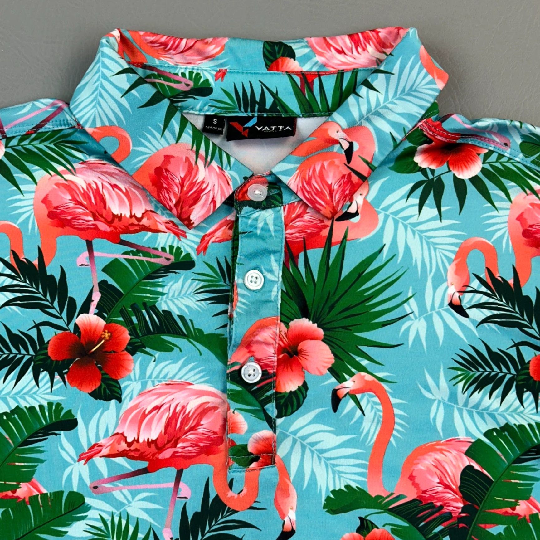 Vintage Yatta Golf Polo Shirt Mens Small Floral Flamingo Print Performance Golf Casual Size US S / EU 44-46 / 1 - 2 Thumbnail