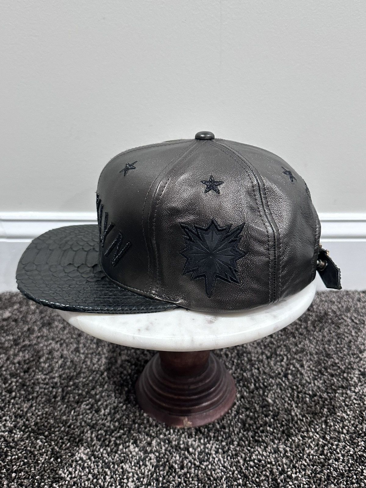 Just Don Just Don Mitchell & Ness NBA Brookyln Nets Black Leather Hat Size ONE SIZE - 2 Thumbnail