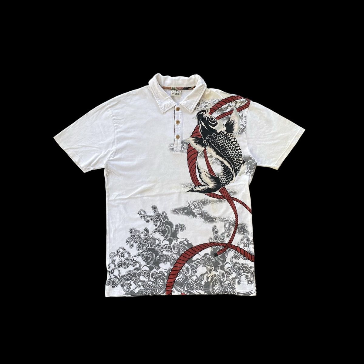 Japanese Brand Fish koi japanese tradition polo tee Size US XXL / EU 58 / 5 - 1 Thumbnail