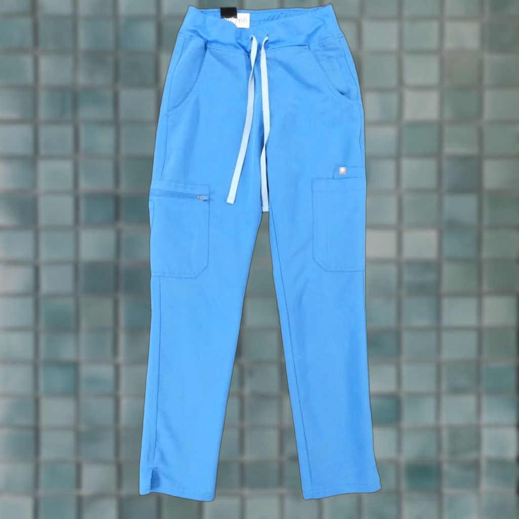 Vintage FIGS Scrub Pants Womens 2XS/P Blue Drawstring Medical Solid Size 24" / US 00 / IT 34 - 1 Thumbnail