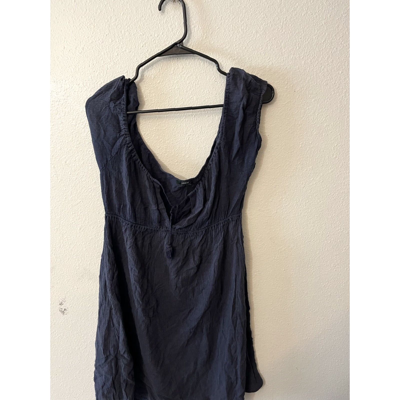 Vintage J Crew Dress Blue Size 6 Short Sleeveless Pre-Owned Size 28" / US 6 / IT 42 - 2 Thumbnail