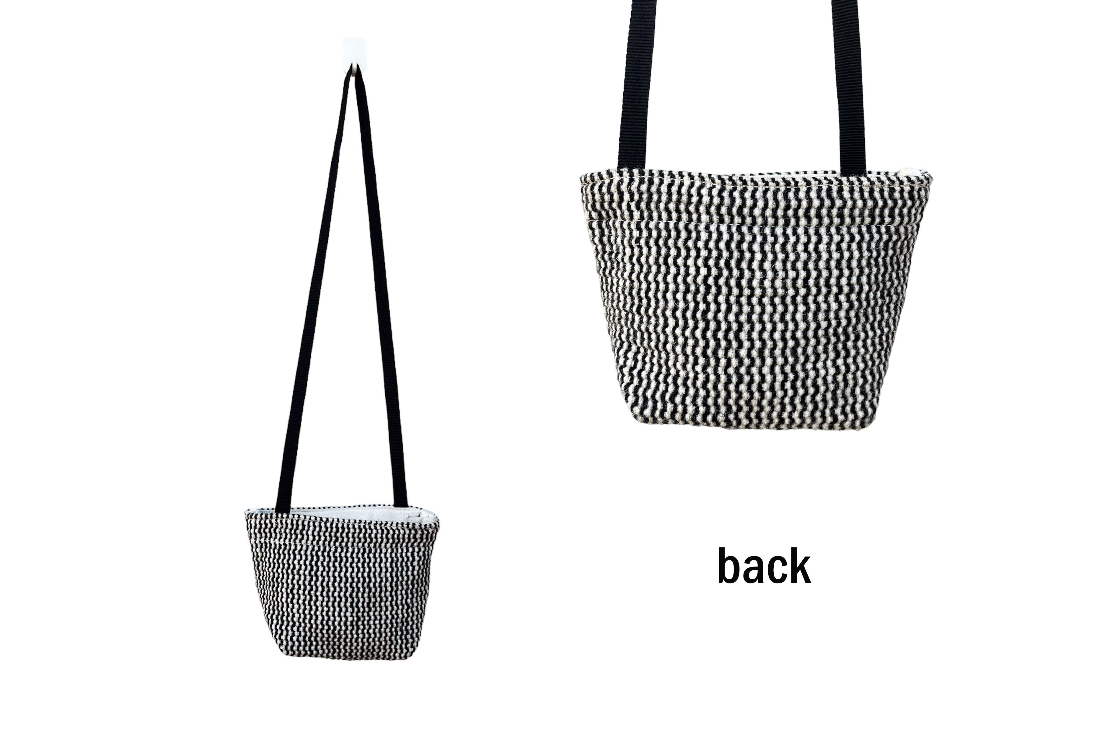 Japanese Brand Lilas Campbell Black and White Hand Loom Crossbody mini Bag Size ONE SIZE - 4 Thumbnail