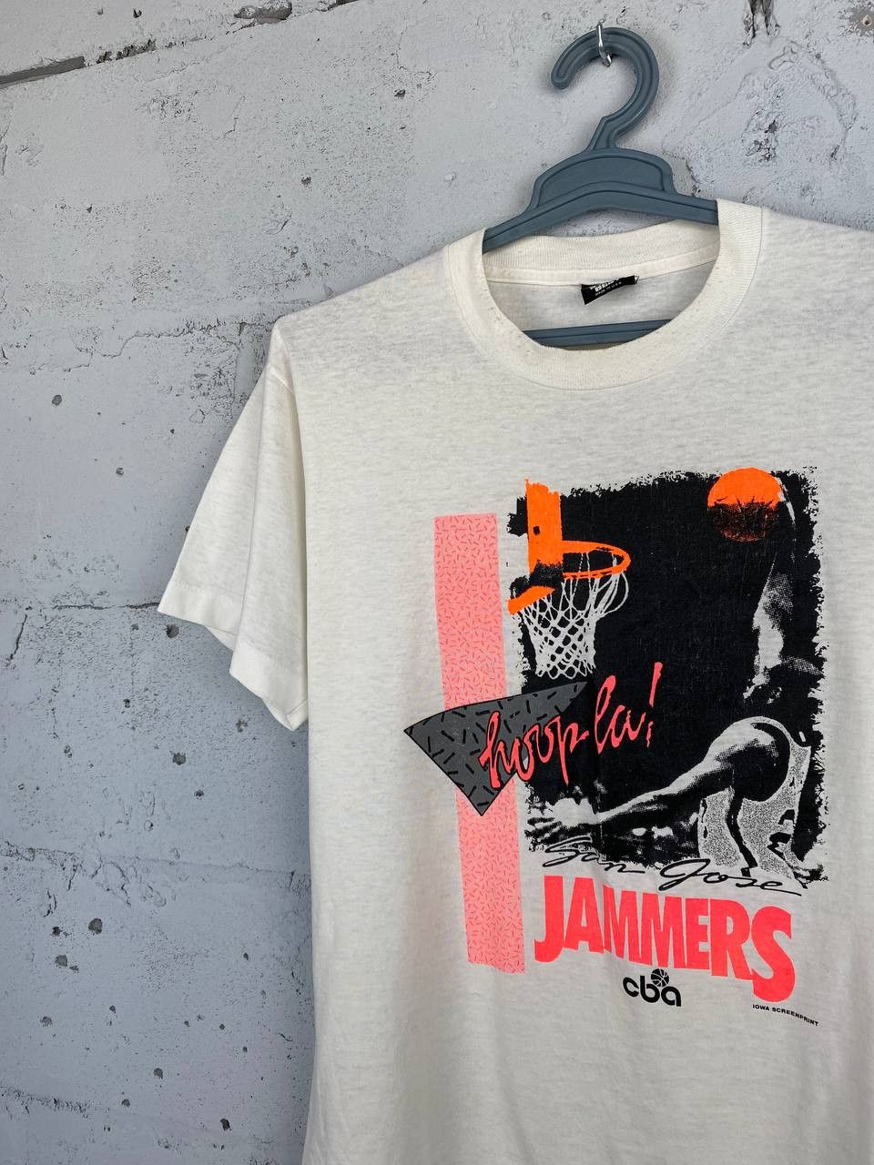 NBA × Vintage Vintage Rare CBA San Jose Jammers 1991 Basketball T Shirt Size US L / EU 52-54 / 3 - 2 Thumbnail