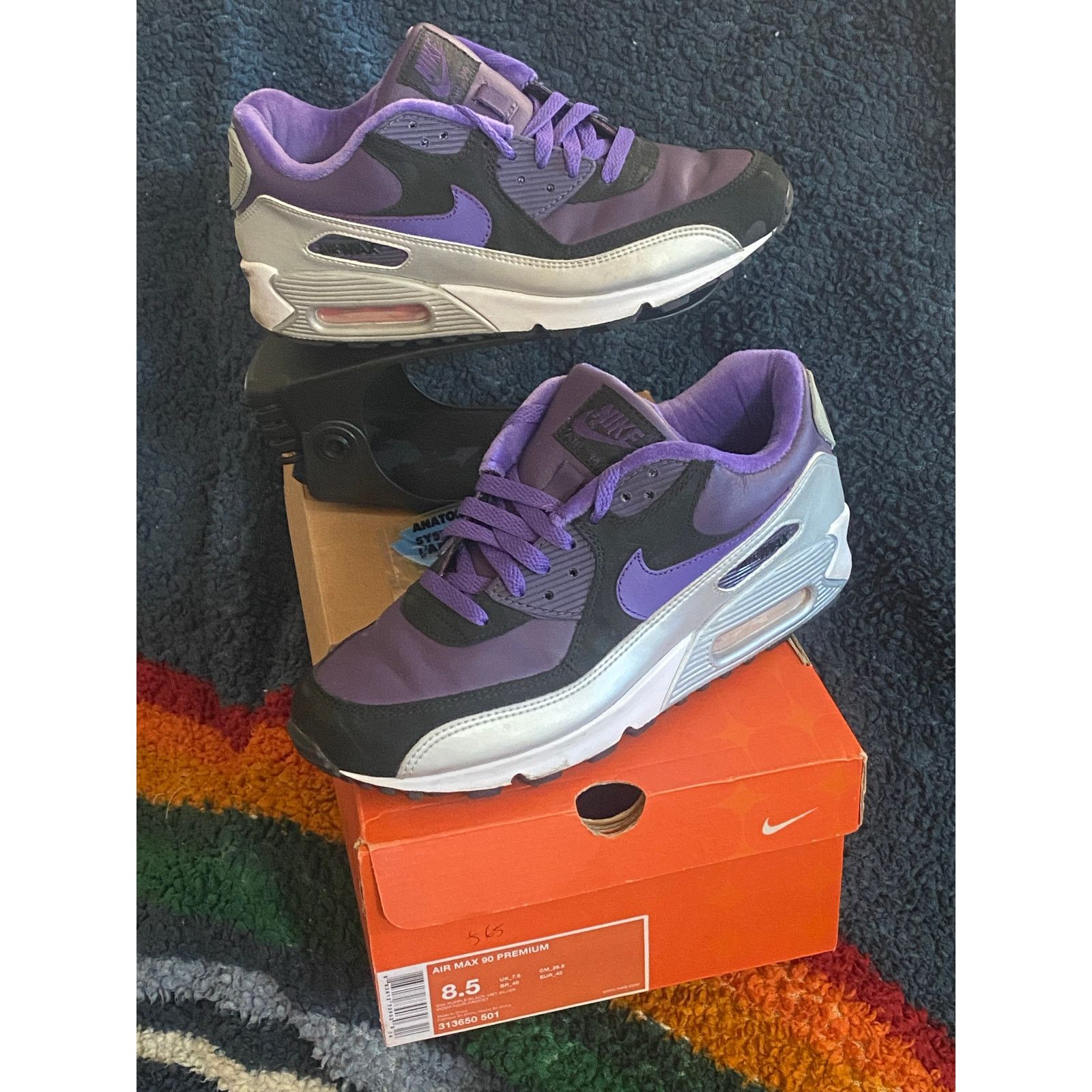 Nike Air Max 90 Premium Varsity Purple m8.5 w 10 Size US 8.5 / EU 41-42 - 2 Thumbnail