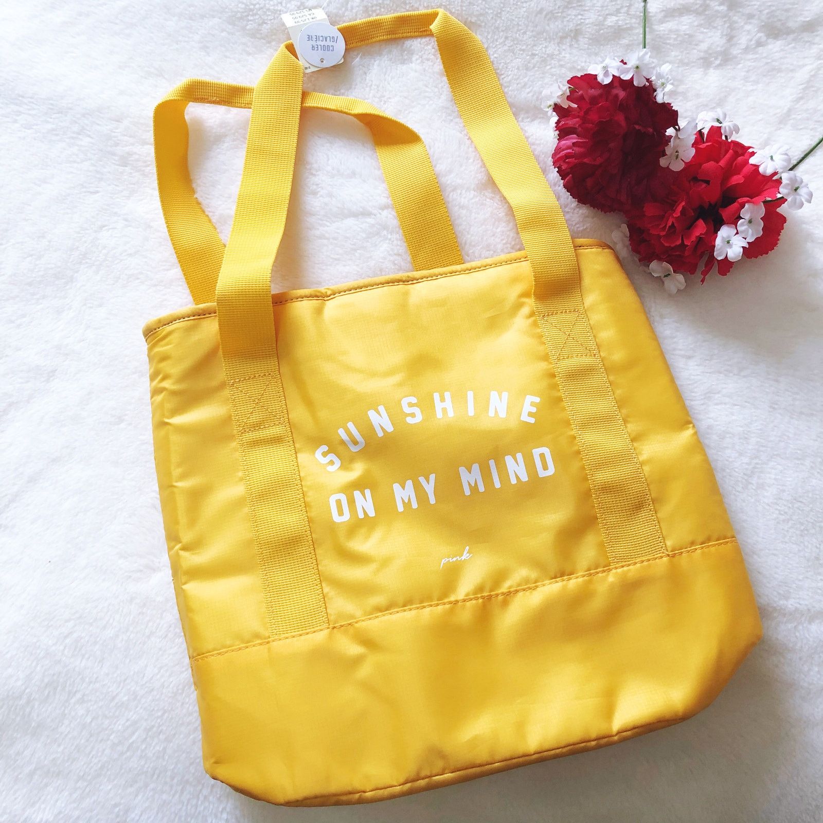Pink PINK Yellow "Sunshine On My Mind" Cooler Tote Size ONE SIZE - 2 Thumbnail