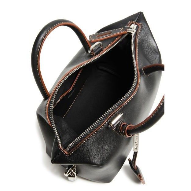 Max Mara MAX MARA Boston Small Black Leather Top Handle Bag New And A Size ONE SIZE - 4 Thumbnail