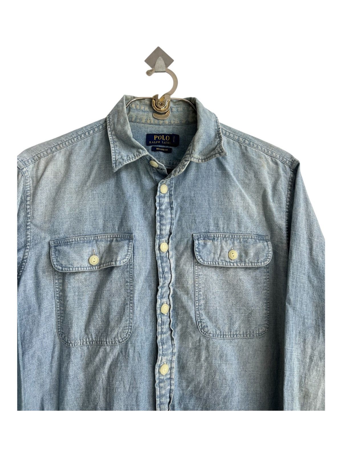 Polo Ralph Lauren × RRL Ralph Lauren Polo Ralph Lauren Eagle Print Chambray Denim Work Shirt Jkt Size US S / EU 44-46 / 1 - 4 Thumbnail