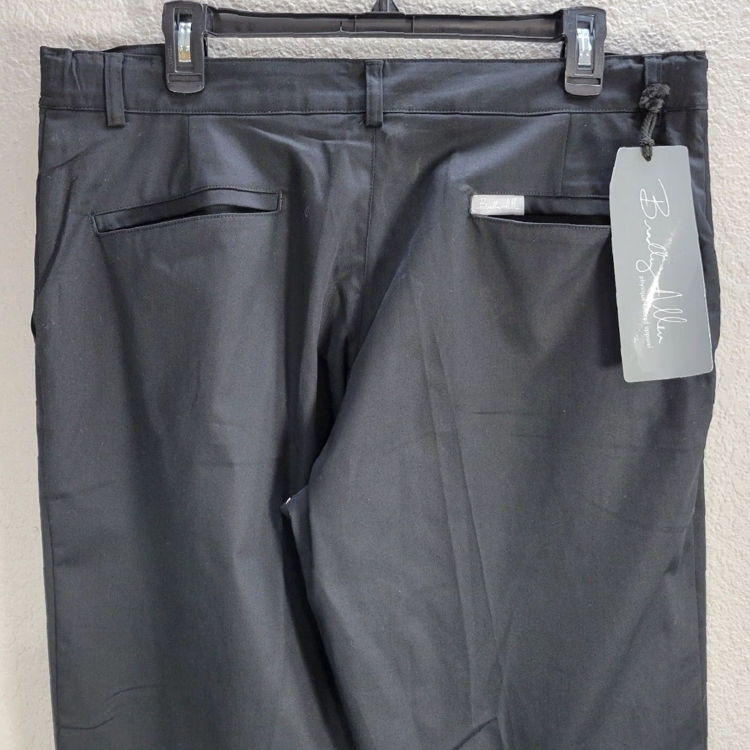 Vintage Bradley Allen Black Chino Pants Adjustable Waist Unfinished Bottom NWT W34-38 Mens Casual Formal Pants Size US 34 / EU 50 - 6 Thumbnail