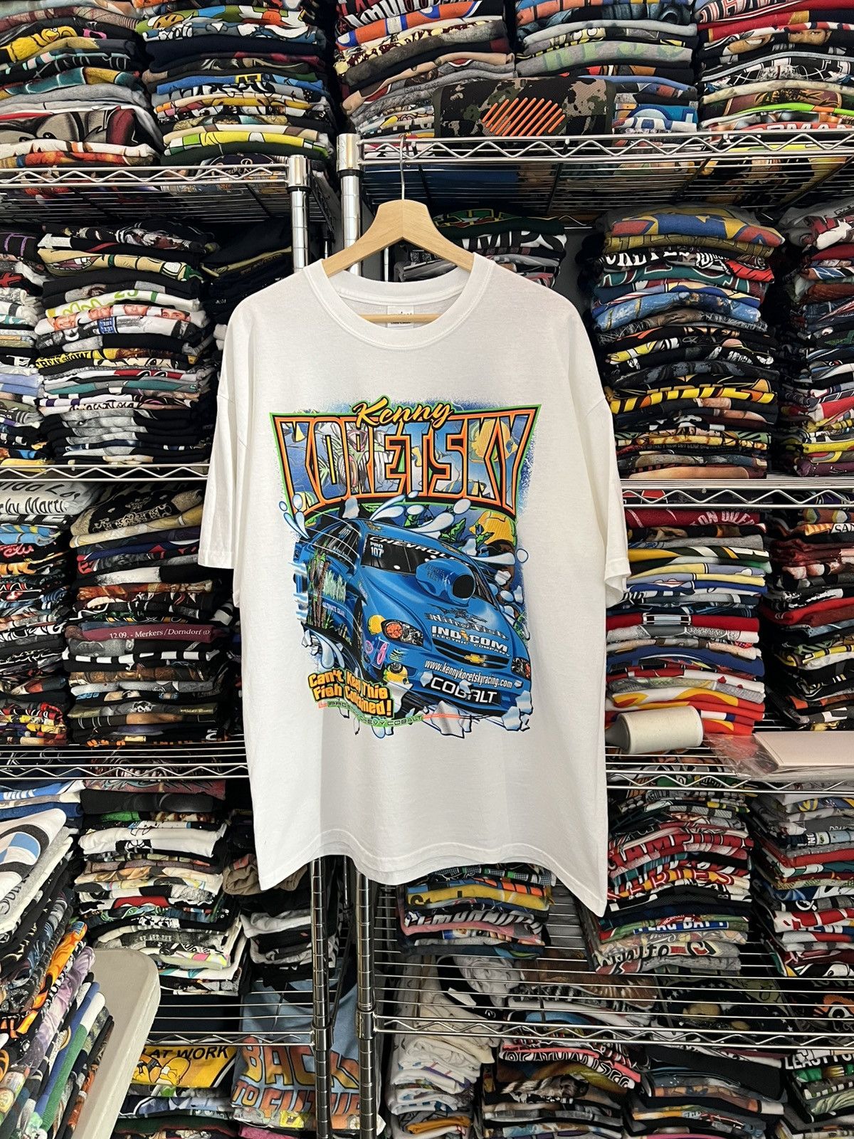 NASCAR 2000s Kenny Koretsky Captain Caos Nitro Fish Racing Tee Size US XL / EU 56 / 4 - 1 Thumbnail