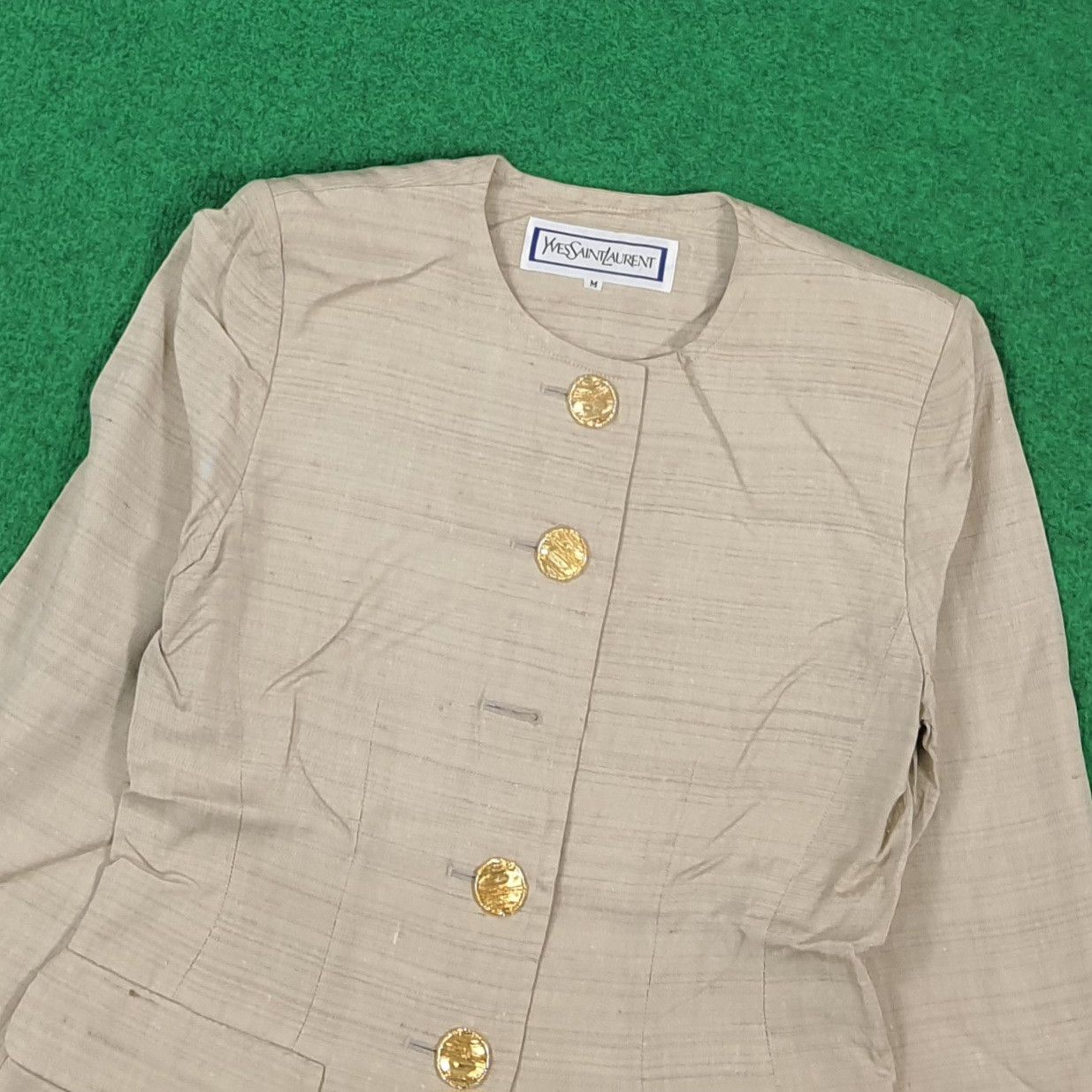 Yves Saint Laurent Vintage Yves Saint Laurent Rive Gauche Style Textured Blazer Size XS / US 0-2 / IT 36-38 - 2 Thumbnail