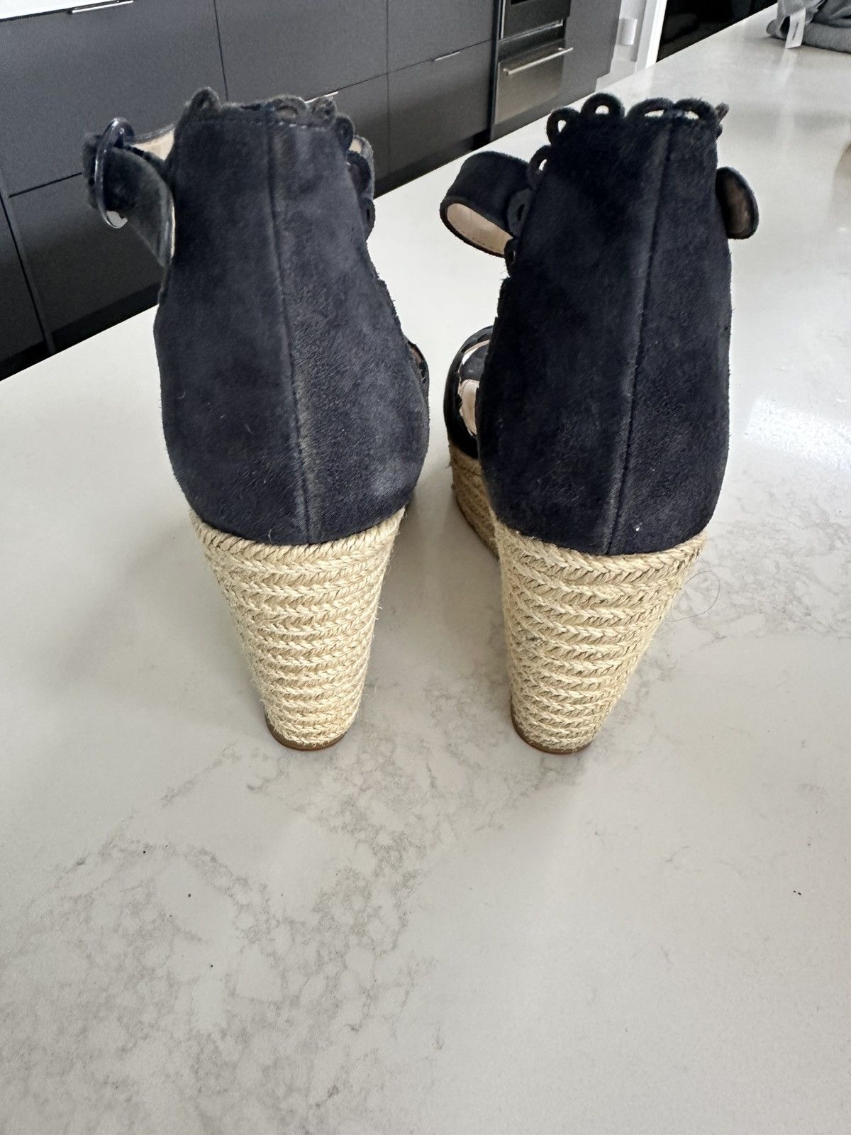 Pelle Moda PELLE MODA NAVY SUEDE WEDGE ESPADRILLES SIZE 7.5 Size US 7.5 / IT 37.5 - 4 Thumbnail