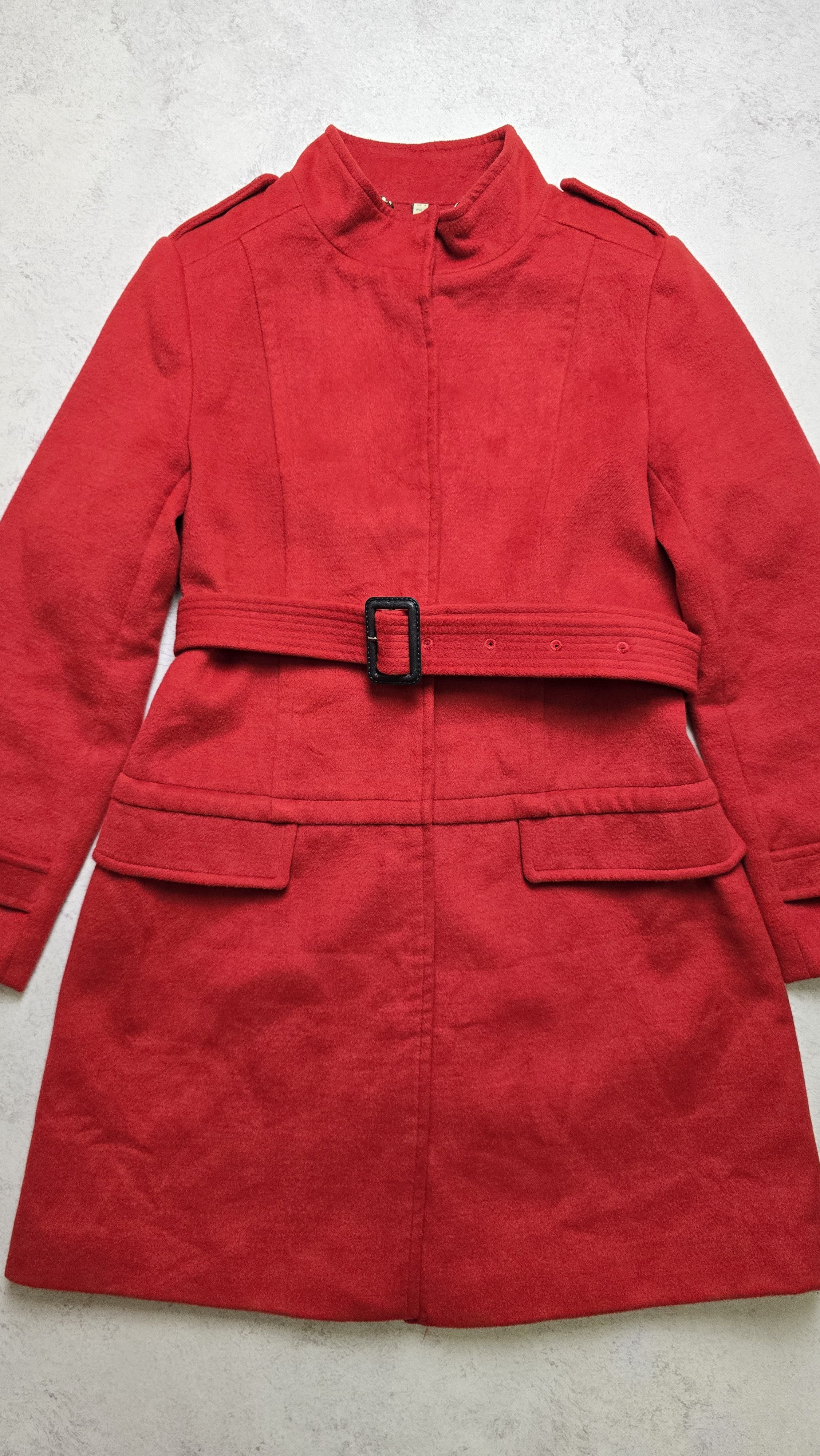 Burberry Burberry Women's Red Wool Belted Coat Size S / US 4 / IT 40 - 10 Thumbnail