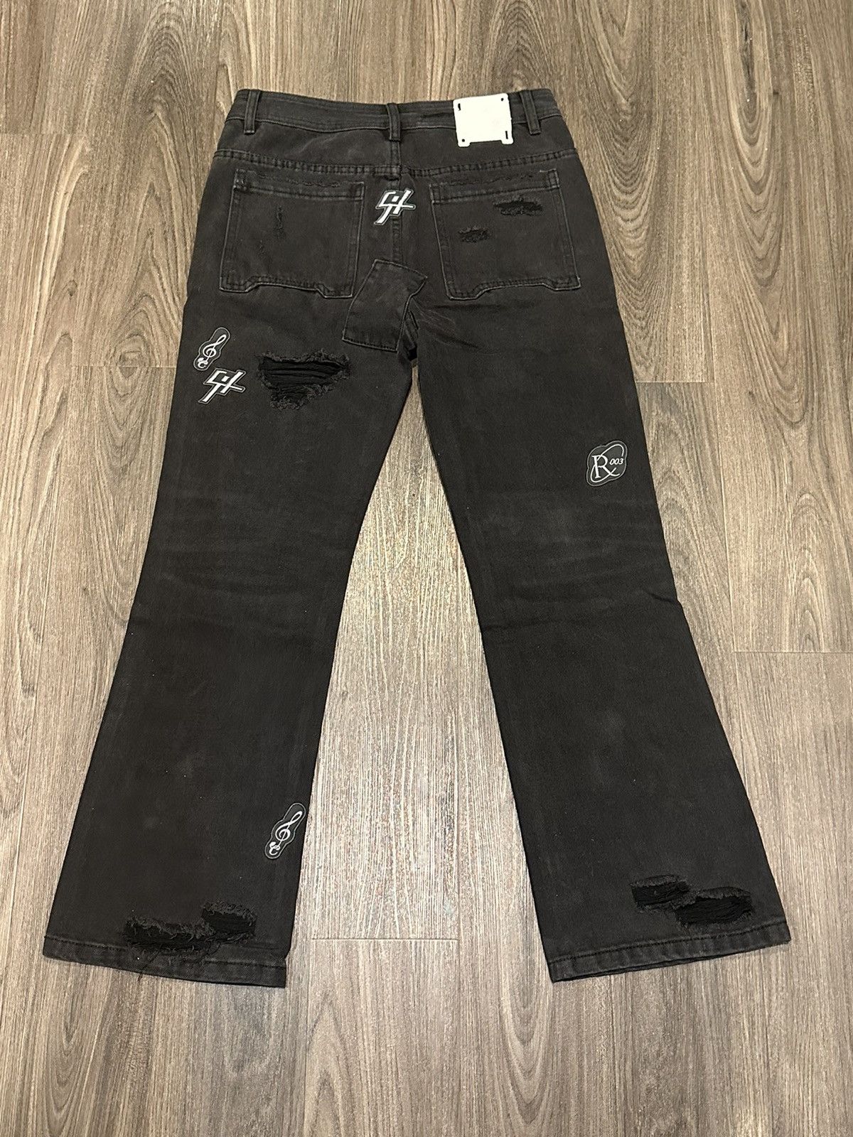 C2H4 Brand NWT C2H4 Distressed Black Denim Jeans Size US 30 / EU 46 - 7 Thumbnail