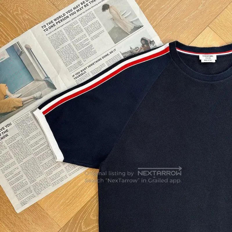 Thom Browne Thom Browne Navy Wool Men's T-Shirt . Size US S / EU 44-46 / 1 - 6 Thumbnail
