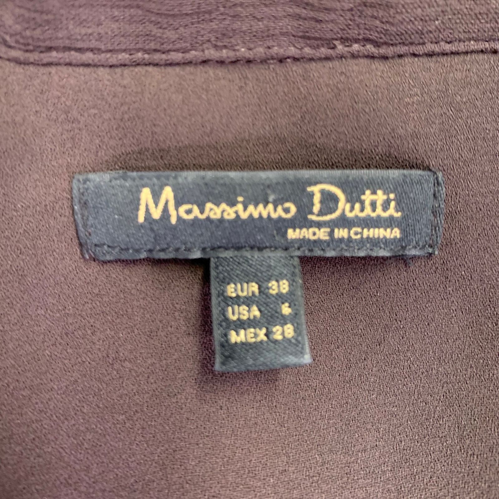 Massimo Dutti Size S Brown Viscose See Through Long Sleeve Dress Size S / US 4 / IT 40 - 7 Thumbnail