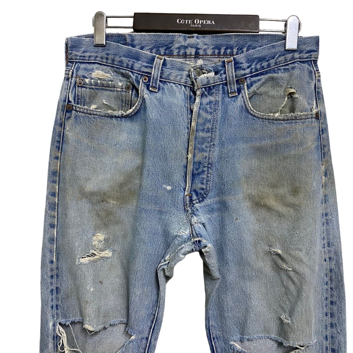Levi's Vintage 80s Levis 501 Redline Thrashed Selvedge Jeans Size US 31 - 1 Thumbnail