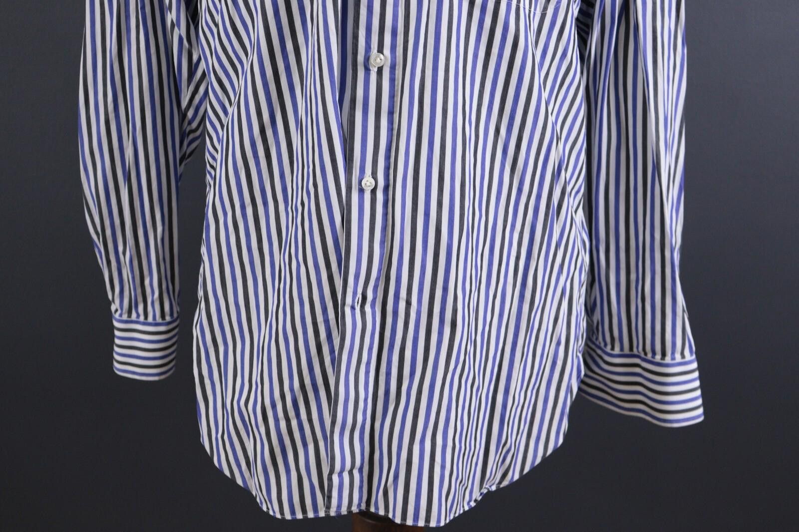 Luigi Borrelli Luigi Borrelli Bernies White-Blue-Black Shirt Size 41 16 Size US M / EU 48-50 / 2 - 3 Thumbnail