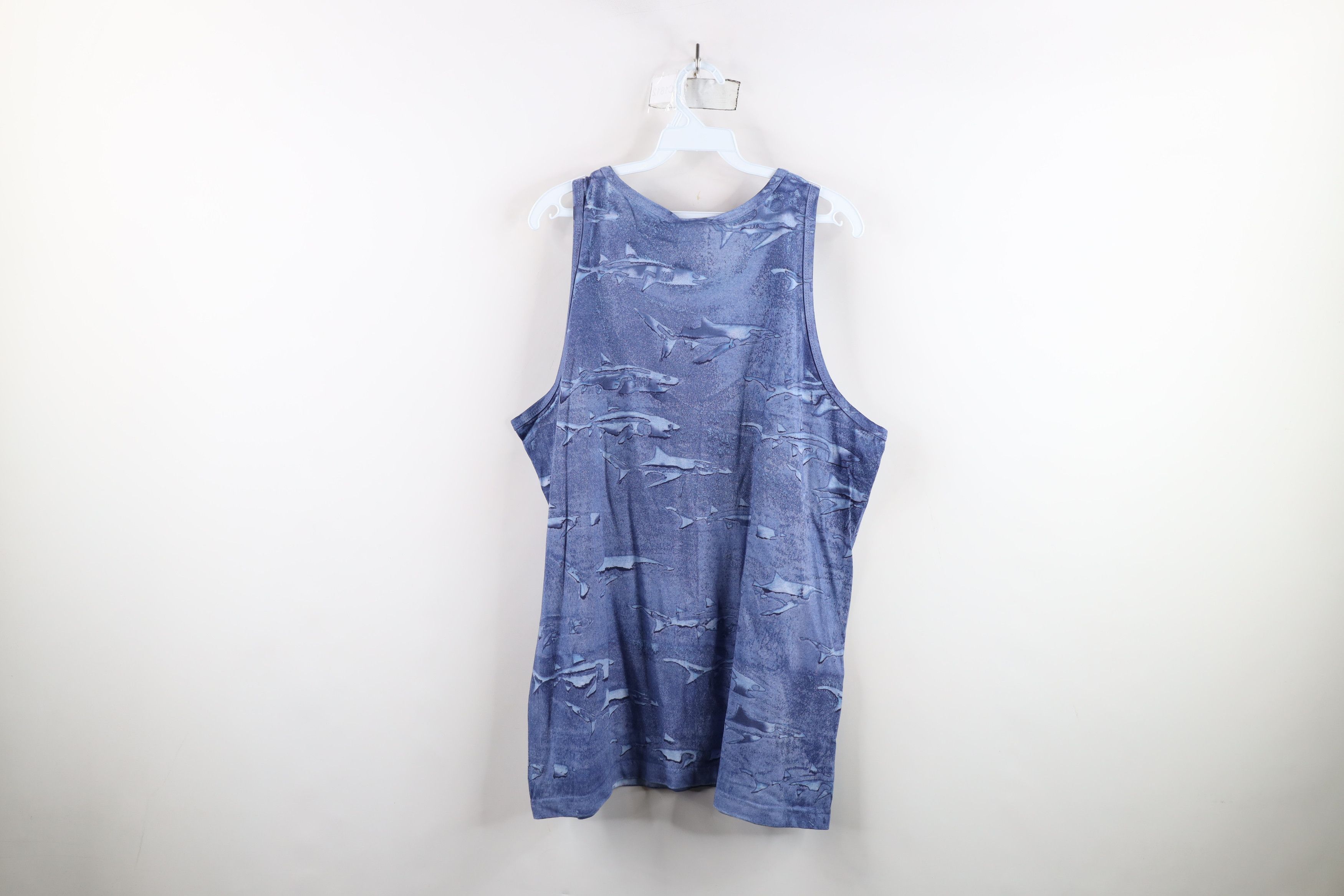 Vintage Vintage 90s Streetwear Shark All Over Print Tank Top T-Shirt Size US XL / EU 56 / 4 - 7 Thumbnail