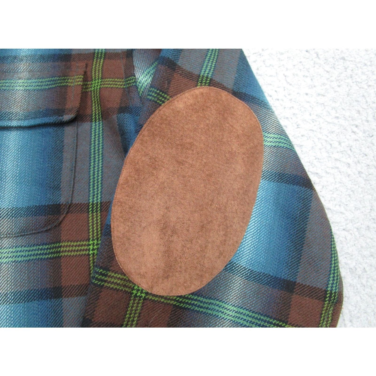 Ralph Lauren Ralph Lauren Jacket Mens L Blue Wool Plaid Flannel Elbow Patch Zip Shacket Size US L / EU 52-54 / 3 - 3 Thumbnail