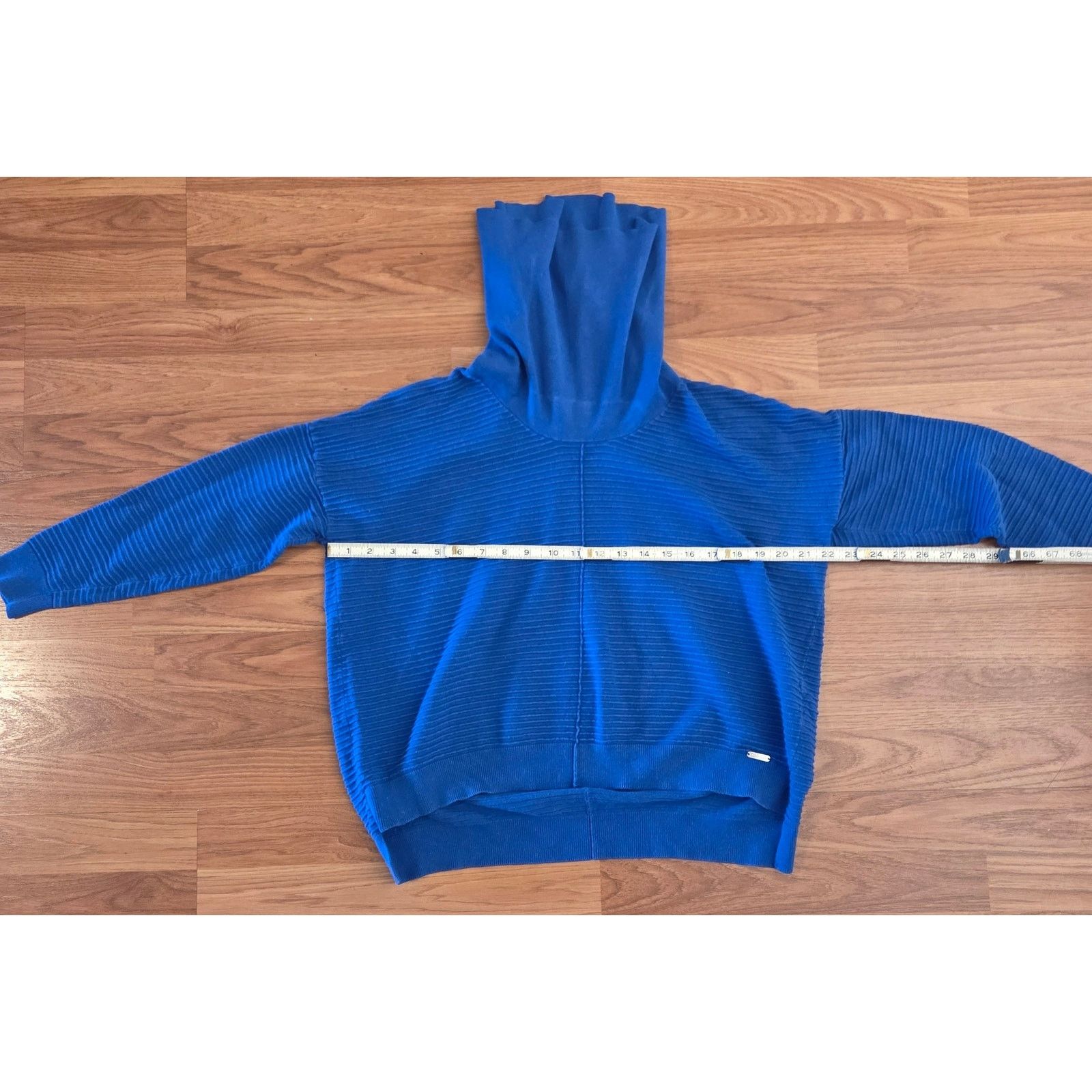 Calvin Klein Chic Blue Calvin Klein Performance Waffle-Knit Turtle Neck Size M / US 6-8 / IT 42-44 - 4 Thumbnail