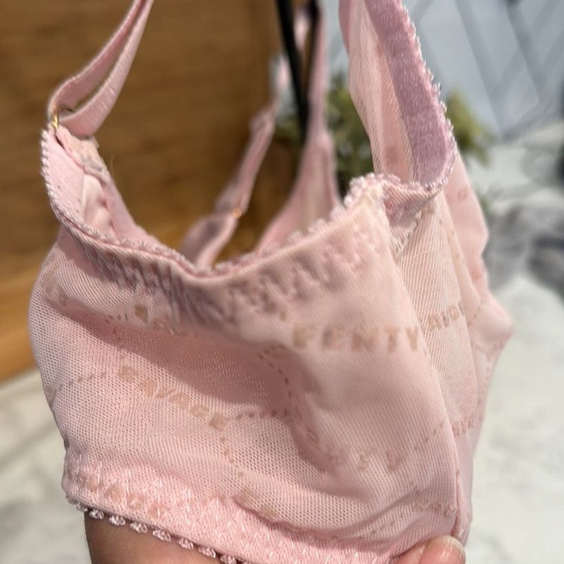 Other Savage x Fenty flocked logo pink sheer wire bra size 36D Size ONE SIZE - 5 Thumbnail