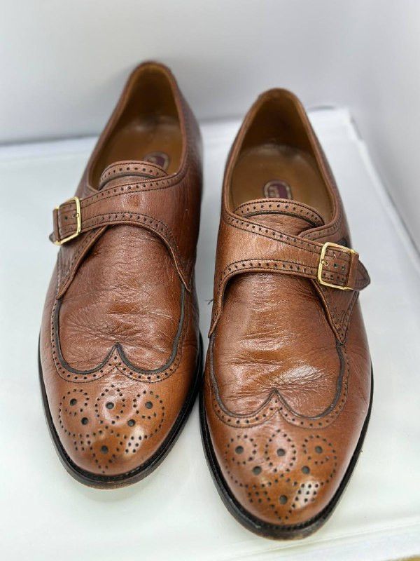 Bally Vintage Bally Goodyear Monk Strap Brogue Shoes 34037 Leather Size US 9.5 / EU 42-43 - 1 Thumbnail