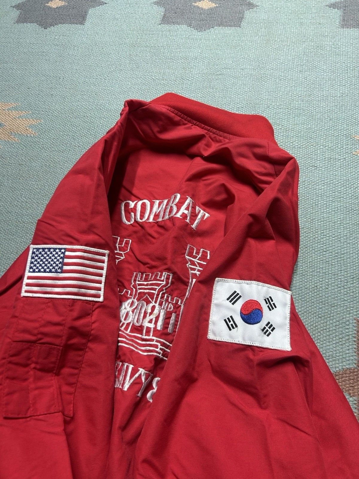 Vintage 80s Korea tour jacket 802nd engineer battalion name bomber L Size US L / EU 52-54 / 3 - 5 Thumbnail