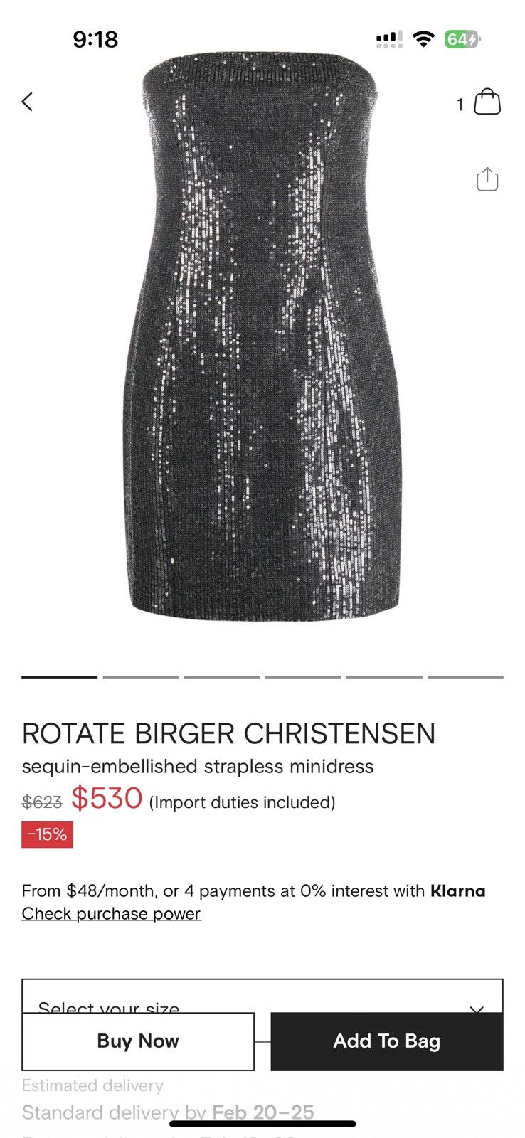ROTATE Sequin embellished strapless mini dress Size XXS / US 00 / IT 34 - 1 Preview