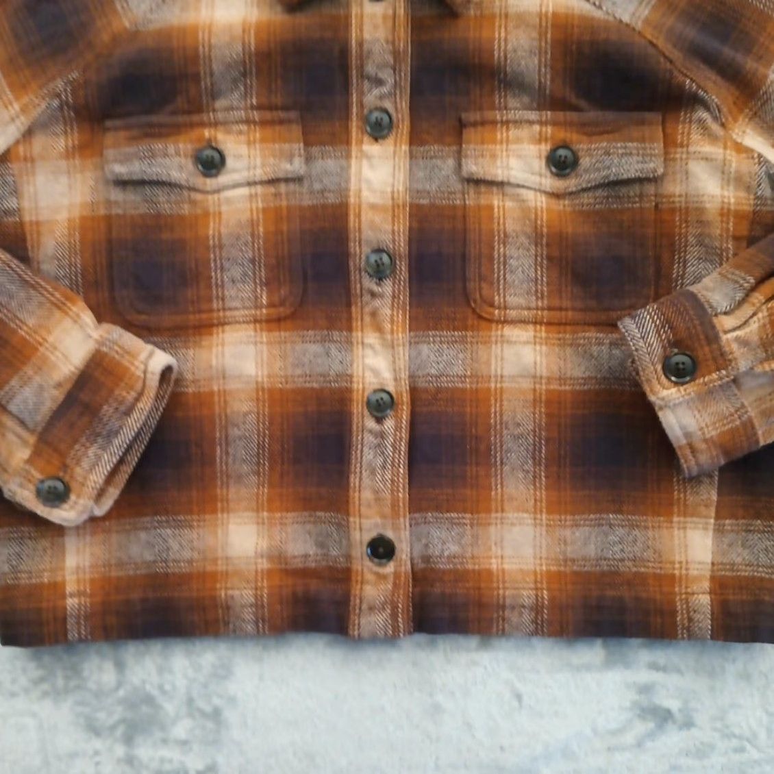 Madewell Madewell Jacket Womens Large Brown Plaid Cropped Long Sleeve Button Up Pockets Size L / US 10 / IT 46 - 3 Thumbnail