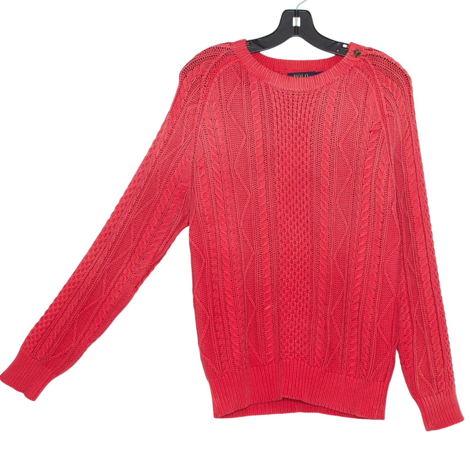 Polo Ralph Lauren Polo Ralph Lauren Sweater Cable Preppy Academia Red Medium Size M / US 6-8 / IT 42-44 - 5 Thumbnail