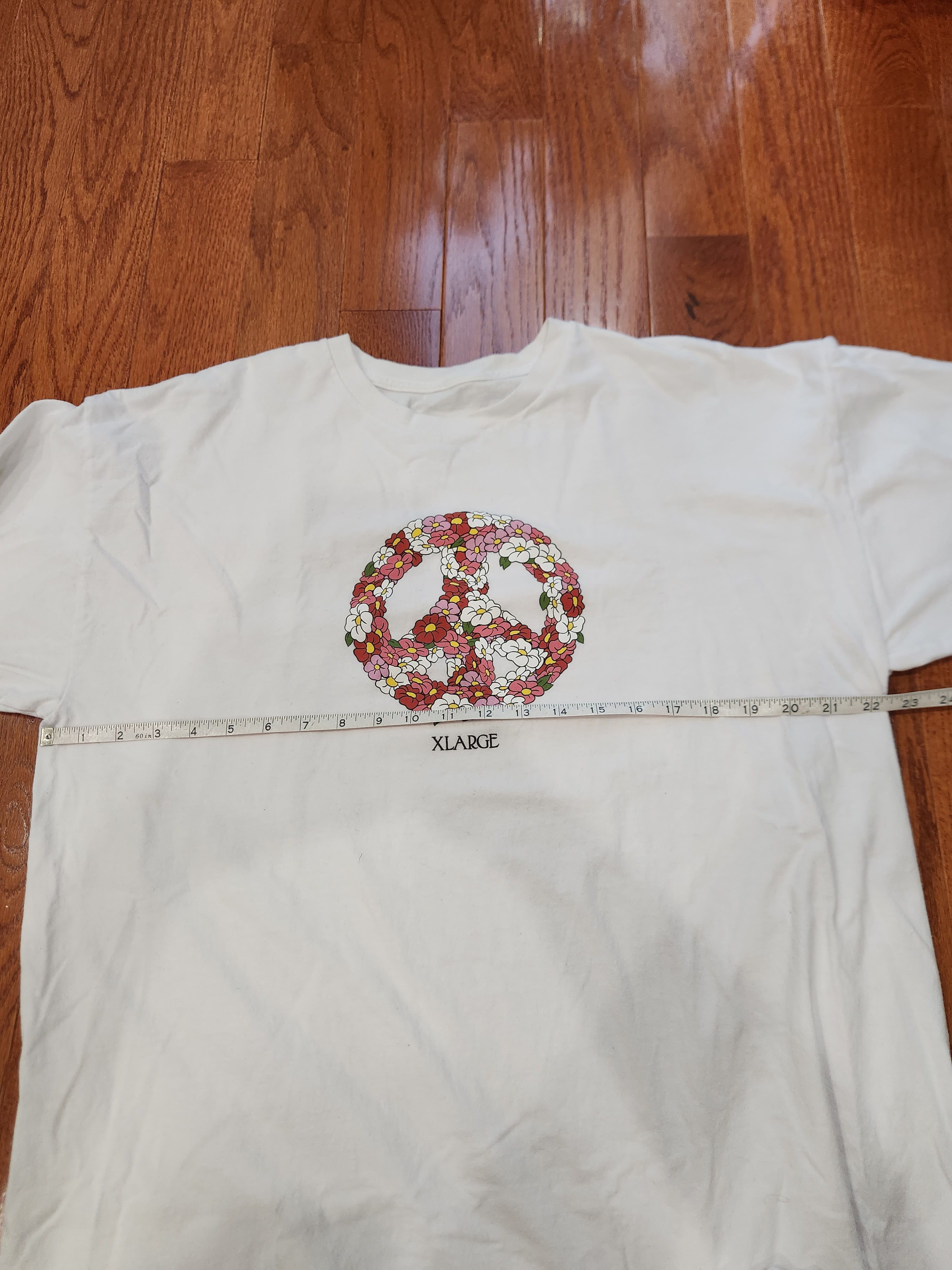 Xlarge X-Large Flower Floral Peace Sign Tee Size US L / EU 52-54 / 3 - 3 Thumbnail