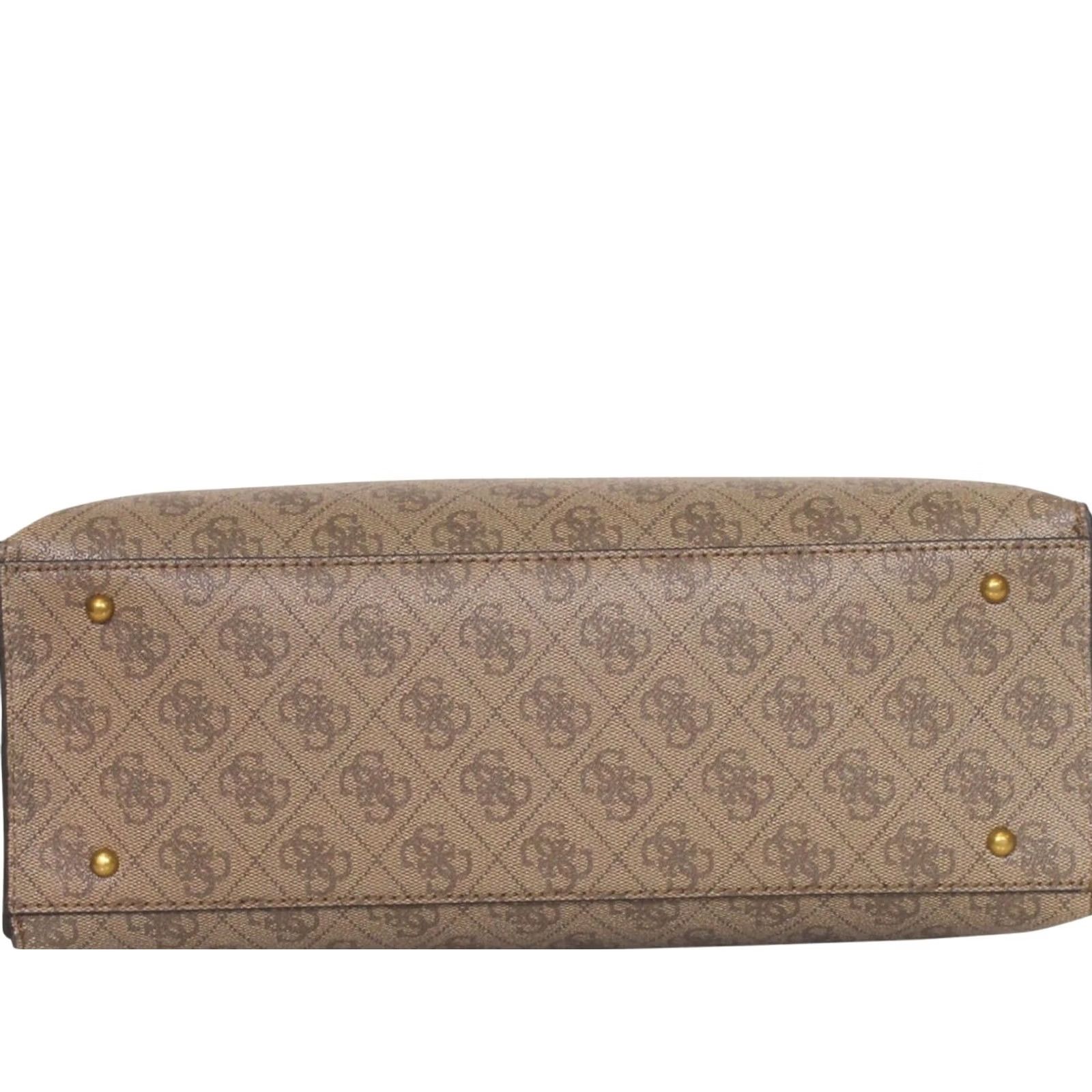Guess Guess Women's Zadie-Logo Shoulder Handbag Latte Logo Python Size ONE SIZE - 4 Thumbnail