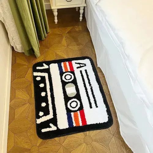 Japanese Brand Retro Inspired Plush Tufted Area Rug Cassette Tape Size ONE SIZE - 3 Thumbnail