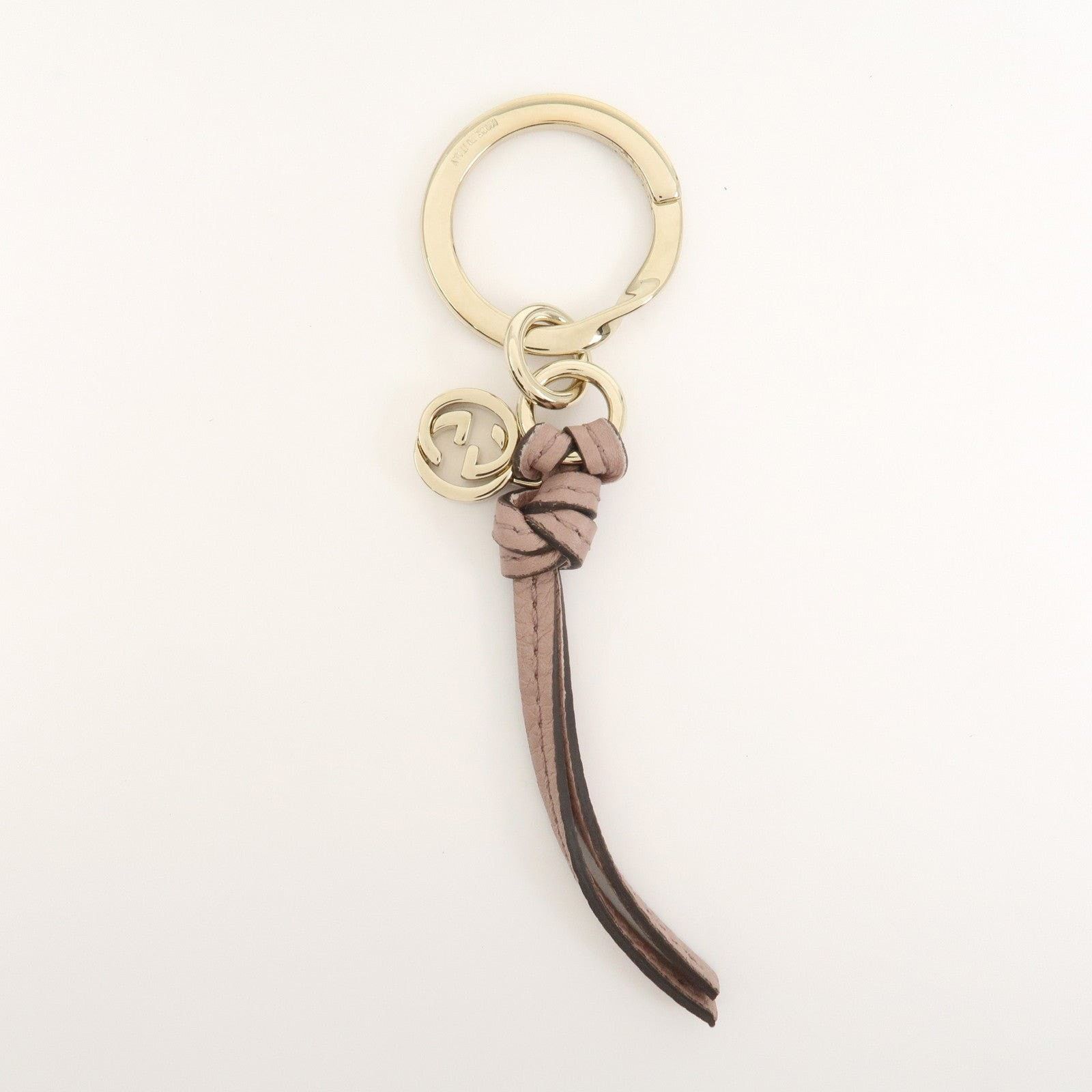 Gucci Gucci Interlocking G Calfskin Keychain Pink Size ONE SIZE - 2 Thumbnail