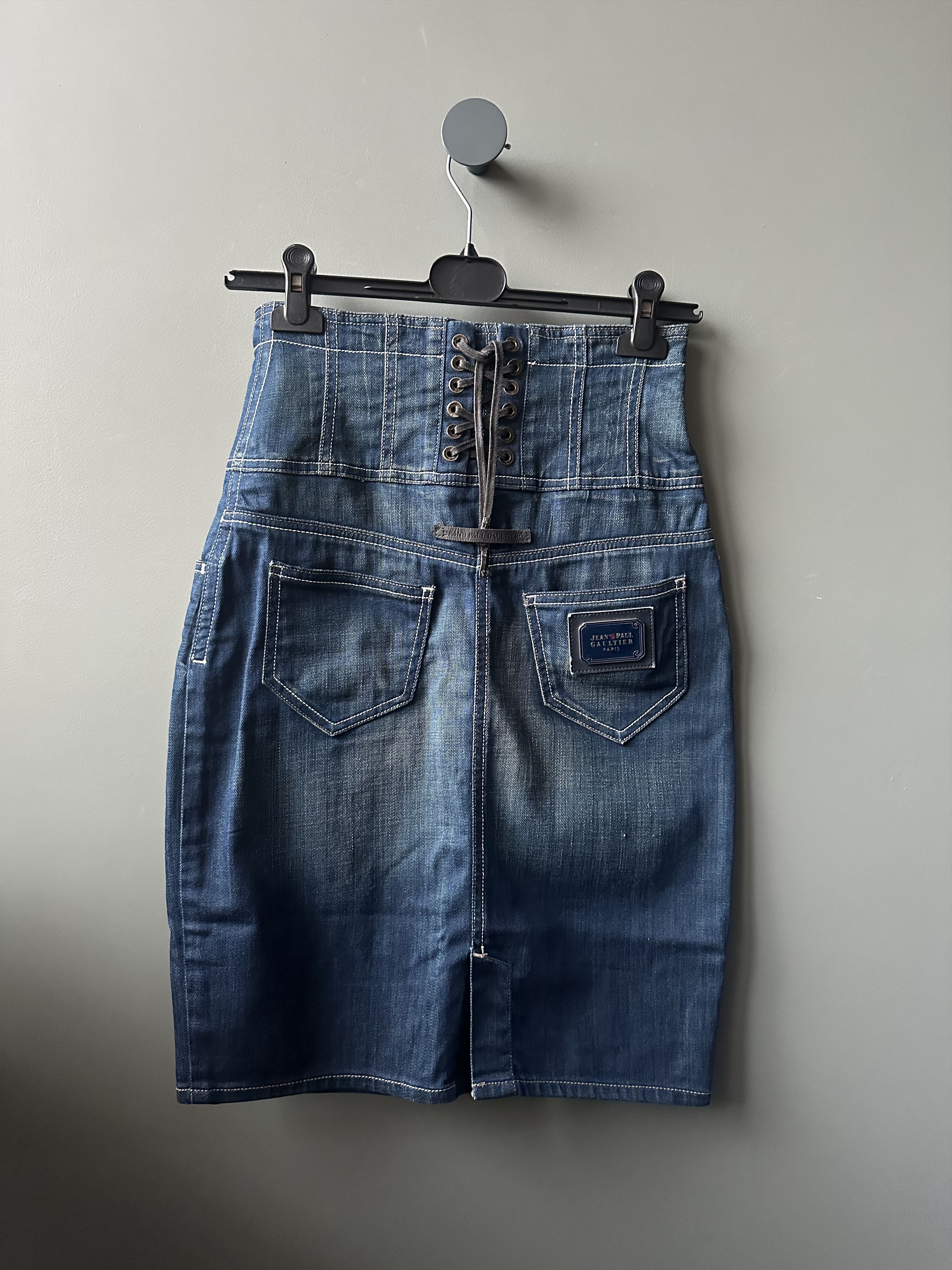 Jean Paul Gaultier Jean Paul Gaultier Mid-length Denim Skirt Size 27" / US 4 / IT 40 - 5 Thumbnail