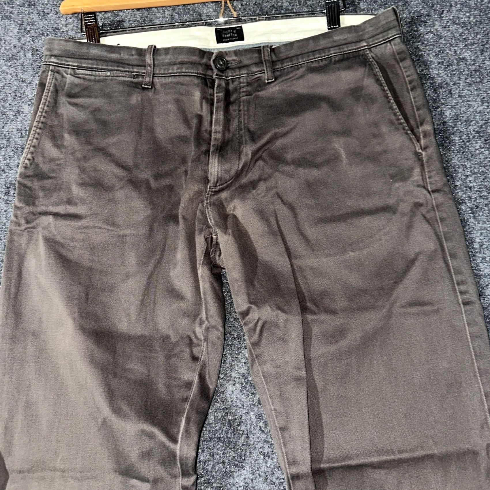 J.Crew J.CREW Pants Mens 33 Stretch Chino Brown Cotton Straight Leg Pockets Size US 33 - 3 Thumbnail